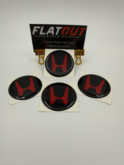 Honda – Red on Black center cap decal set