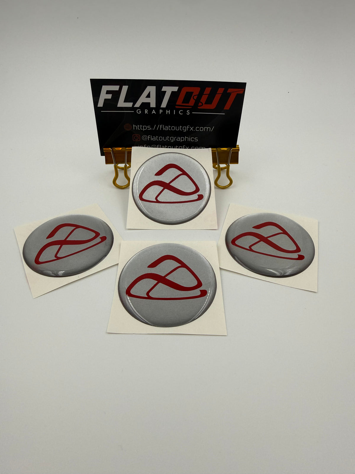 Mazda Efini – Red on Silver center cap decal set
