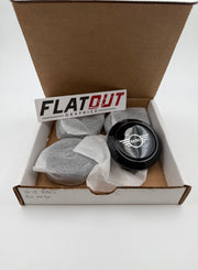 Mini New Logo – Silver on Black center cap decal set