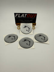 VW GTI – Black on Silver center cap decal set